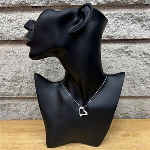 Elegant Sterling Silver 925 Heart Pendant Necklace 16”